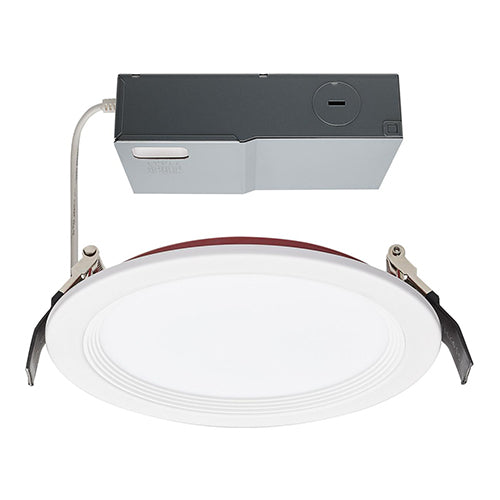 Satco S11867, 6'' LED Direct Wire Downlight, 13W, 120V, 2700/3000/3500/4000/5000K CCT Selectable, 1050 Lumens, Fire Rated, Round, Remote Driver, White Finish