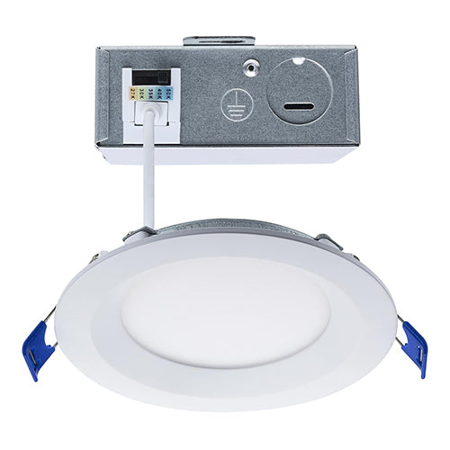 Satco S11870R1, 4''  LED Direct Wire Downlight, 10W, 120V, 2700/3000/3500/4000/5000K CCT Selectable, 850 Lumens, Round, Remote Driver, White Finish