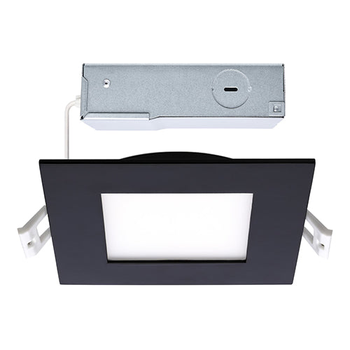Satco S11876R1, 4''  LED Direct Wire Downlight, 10W, 120V, 2700/3000/3500/4000/5000K CCT Selectable, 850 Lumens, Square, Remote Driver, Black Finish