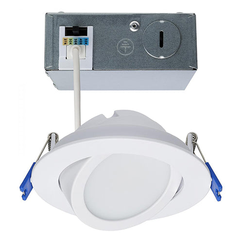 Satco S11878, 4'' LED Directional Low-Profile Downlight, 11W, 120V, 2700/3000/3500/4000/5000K CCT Selectable, 700 Lumens, White Finish
