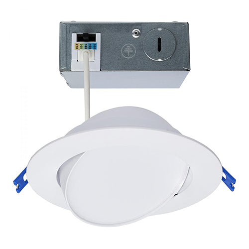 Satco S11879, 6'' LED Directional Low-Profile Downlight, 14W, 120V, 2700/3000/3500/4000/5000K CCT Selectable, 1100 Lumens, White Finish