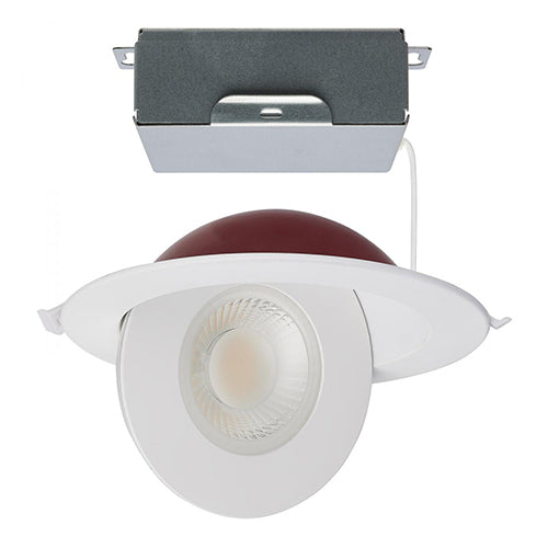 Satco S11881, 6'' LED Direct Wire Directional Downlight, 15W, 120V, 2700/3000/3500/4000/5000K CCT Selectable, 1280 Lumens, Fire Rated, Round, White Finish