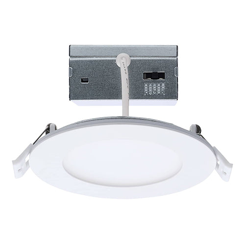 Satco S11886, 4'' LED Direct Wire Downlight with Night Light, 9W, 120V, 2700/3000/3500/4000/5000K CCT Selectable, 760 Lumens, Round, Remote Driver, White Finish
