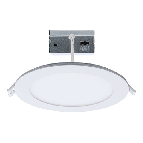 Satco S11887, 6'' LED Direct Wire Downlight with Night Light, 12W, 120V, 2700/3000/3500/4000/5000K CCT Selectable, 990 Lumens, Round, Remote Driver, White Finish