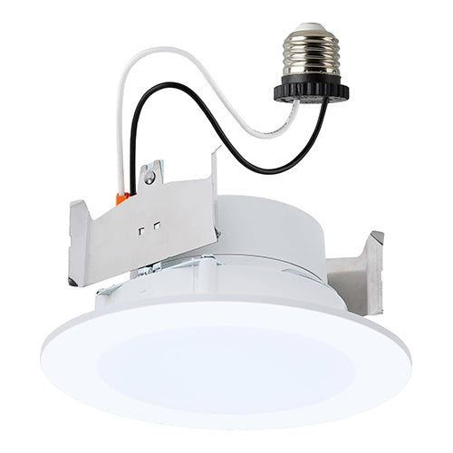 Satco S11890, 4'' LED Downlight Retrofit, 8W, 120V, 2700/3000/3500/4000/5000K CCT Selectable, 700 Lumens, Round, Flat Wafer, Matte White Finish