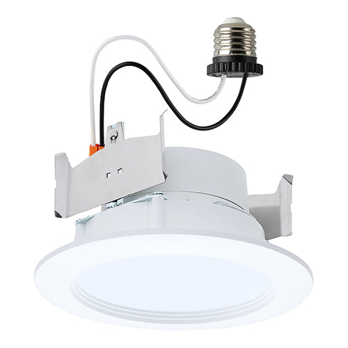Satco S11891, 4'' LED Downlight Retrofit, 8W, 120V, 2700/3000/3500/4000/5000K CCT Selectable, 700 Lumens, Round, Regressed Wafer, Matte White Finish