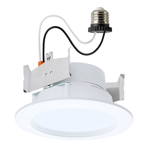 Satco S11895, 4'' LED Downlight Retrofit, 6.5/8/9.3W, 120V, 2700/3000/3500/4000/5000K CCT Selectable, 600/750/900 Lumens, Round, Regressed Wafer, Matte White Finish