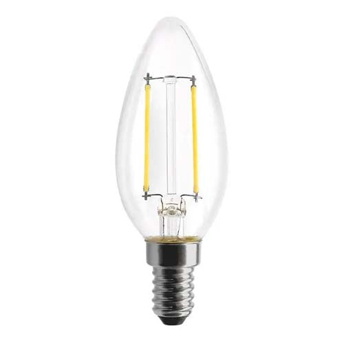Satco S12116, B11 LED Filament, 4.5W, 120V, 4000K Cool White, 350 Lumens, European Base, Clear Finish
