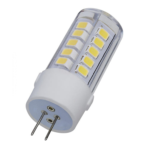 Satco S12123, Mini LED, 4.5W, 12V, 5000K Natural Light, 430 Lumens, Bi Pin G4 Base, Clear Finish