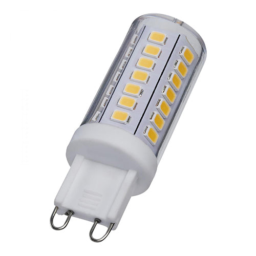 Satco S12130, Mini LED, 5W, 120V, 3000K Soft White, 550 Lumens, G9 Double Loop Base, Clear Finish