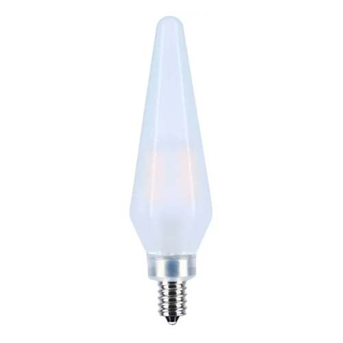 Satco S12141, Prismatic HX11 LED, 2W, 120V, 2700K Warm White, 150 Lumens, Candelabra E12 Base, Frost Finish