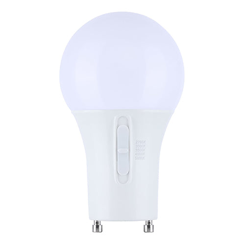 Satco S12146, A19 LED, 11.5W, 120V, 2700/3000/3500/4000/5000K CCT Selectable, 1100 Lumens, Bi Pin GU24 Base, Frost Finish