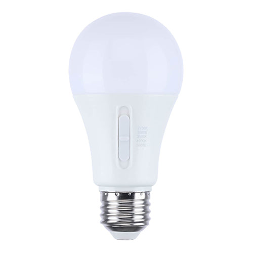 Satco S12147, A19 LED, 15.5W, 120V, 2700/3000/3500/4000/5000K CCT Selectable, 1600 Lumens, Medium E26 Base, Frost Finish