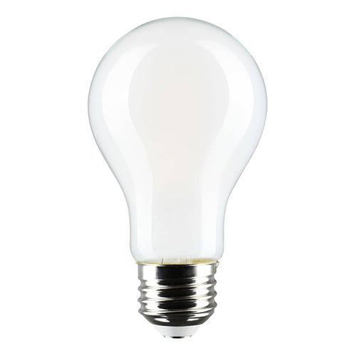 Satco S12151, A19 LED Filament, 8W, 120V, Dim To Warm 3000-2000K, 800 Lumens, Medium E26 Base, Frost Finish