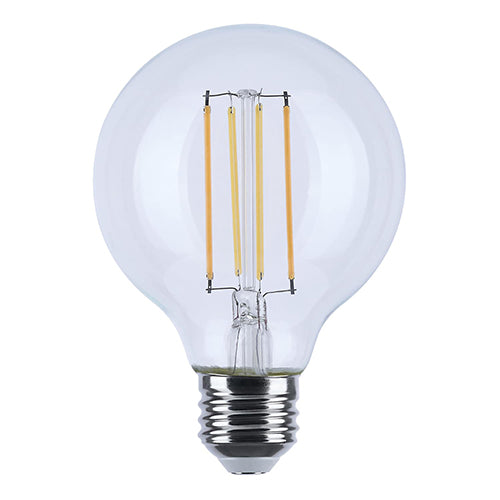 Satco S12152, G25 LED Filament, 8W, 120V, Dim To Warm 3000-2000K, 800 Lumens, Medium E26 Base, Clear Finish