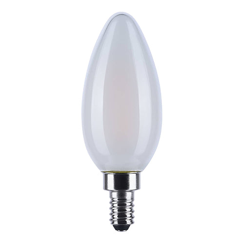 Satco S12158, B11 LED Filament, 4.5W, 120V, Dim To Warm 3000-2000K, 450 Lumens, Candelabra E12 Base, Frost Finish