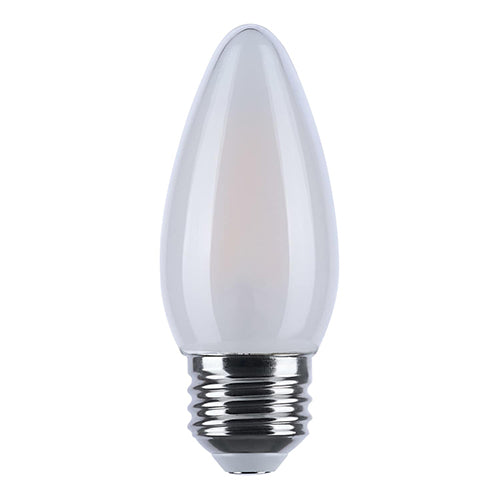 Satco S12160, B11 LED Filament, 4.5W, 120V, Dim To Warm 3000-2000K, 450 Lumens, Medium E26 Base, Frost Finish