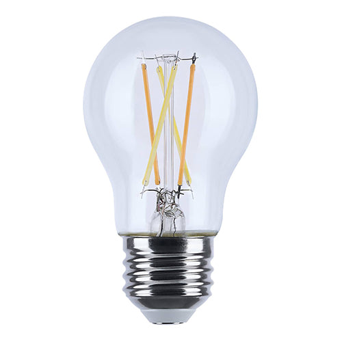 Satco S12163, A15 LED Filament, 4.5W, 120V, Dim To Warm 3000-2000K, 450 Lumens, Medium E26 Base, Clear Finish