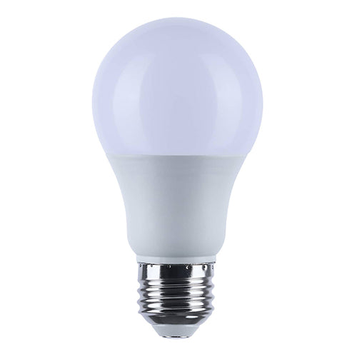 Satco S12171, A19 LED, 9.1W, 12-24V, 5000K Natural Light, 800 Lumens, Medium E26 Base, White Finish
