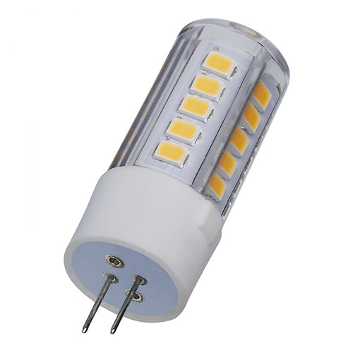 Satco S12314, T6 LED, 4.5W, 12V, 3000K Soft White, 430 Lumens, Bi Pin G4 Base, Clear Finish