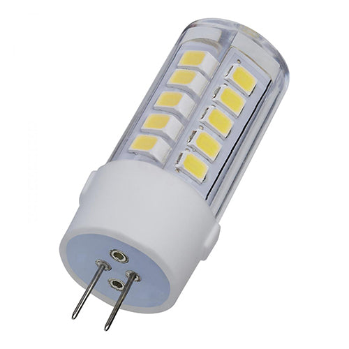 Satco S12315, T6 LED, 4.5W, 12V, 5000K Natural Light, 430 Lumens, Bi Pin G4 Base, Clear Finish