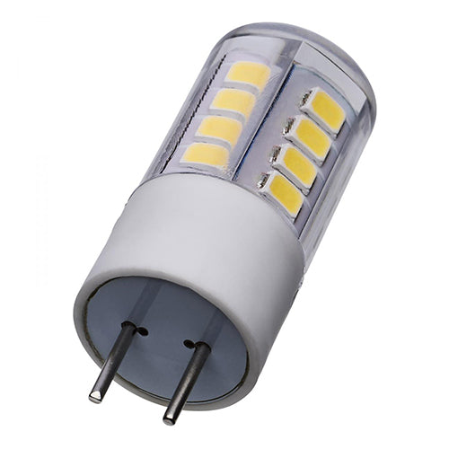 Satco S12317, T5 LED, 3W, 12V, 5000K Natural Light, 300 Lumens, Bi Pin GY6.35 Base, Clear Finish