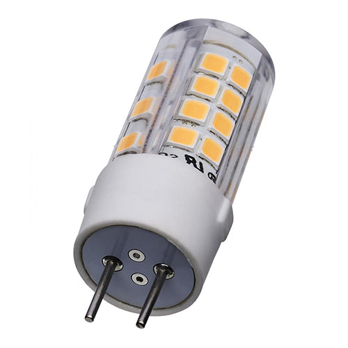 Satco S12322, T6 LED, 4.5W, 120V, 3000K Soft White, 430 Lumens, Bi Pin GY6.35 Base, Clear Finish