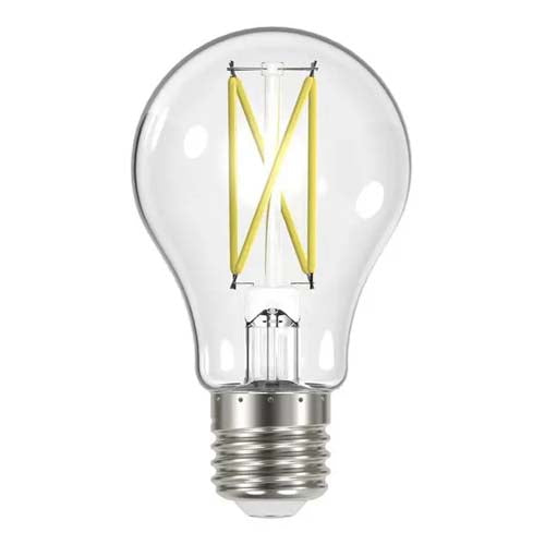 Satco S12418, A19 LED Filament, 8W, 120V, 5000K Natural Light, 800 Lumens, Medium E26 Base, Clear Finish