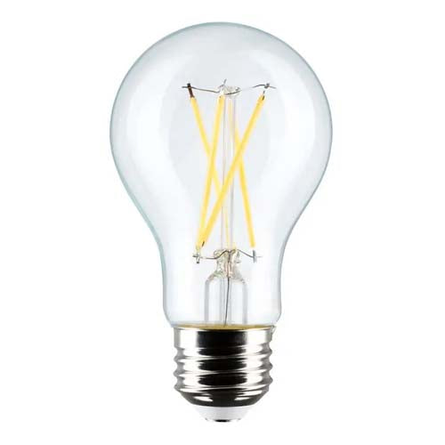 Satco S12465, A19 LED Filament, 8W, 120V, 5000K Natural Light, 800 Lumens, Medium E26 Base, Clear Finish