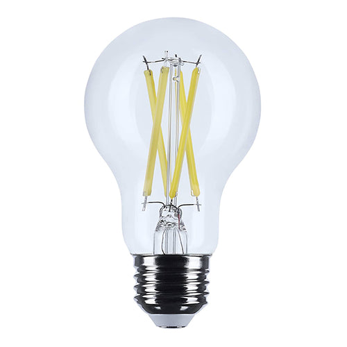 Satco S12469, 10.5A19/CL/LED/E26/935/120V, A19 LED, 10.5W, 120V, 3500K Neutral White, 1100 Lumens, Medium E26 Base, Clear Finish
