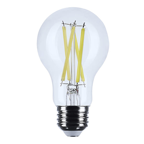 Satco S12470, 12.5A19/CL/LED/E26/935/120V, A19 LED, 12.5W, 120V, 3500K Neutral White, 1500 Lumens, Medium E26 Base, Clear Finish