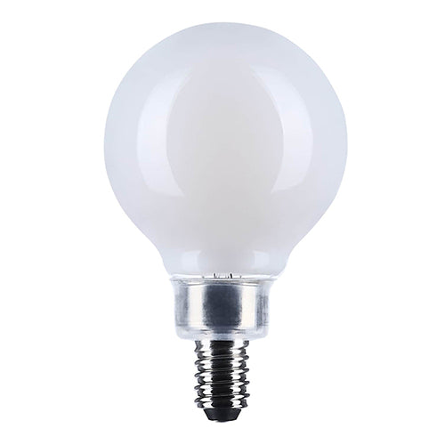 Satco S12474, 4.5G16.5/LED/WH/930/120V/E12, G16.5 LED, 4.5W, 120V, 3000K Warm White, 350 Lumens, Candelabra E12 Base, White Finish