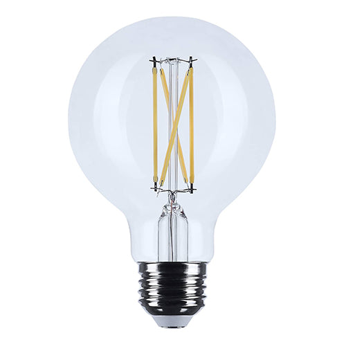 Satco S12482, 6G25/LED/CL/935/120V, G25 LED, 6W, 120V, 3500K Neutral White, 500 Lumens, Medium E26 Base, Clear Finish