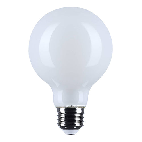 Satco S12483, 6G25/LED/WH/935/120V, G25 LED, 6W, 120V, 3500K Neutral White, 500 Lumens, Medium E26 Base, White Finish