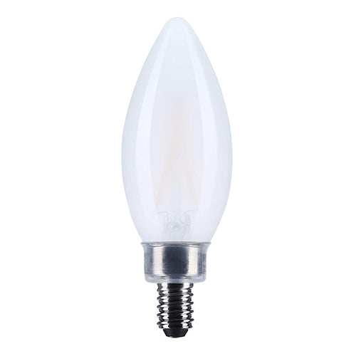 Satco S12491, 3B11/LED/930/FR/120V/E12, B11 LED, 3W, 120V, 3000K Warm White, 200 Lumens, Candelabra E12 Base, Frost Finish