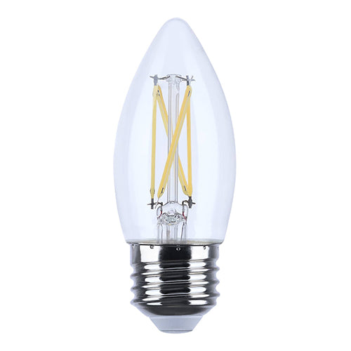Satco S12501, 4B11/LED/950/CL/120V/E26, B11 LED, 4W, 120V, 5000K Natural Light, 350 Lumens, Medium E26 Base, Clear Finish