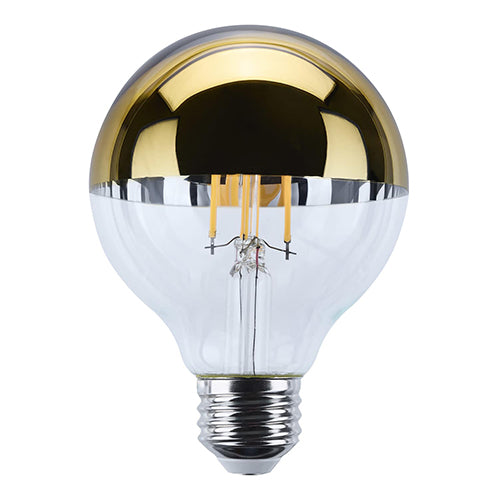 Satco S12542, G25 LED, 5.5W, 120V, 2700K Warm White, 500 Lumens, Medium E26 Base, Gold Crown Finish