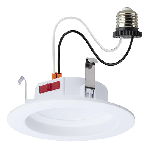Satco S12600, 4'' LED Downlight Retrofit, 6W, 120V, 2700/3000/3500/4000/5000K CCT Selectable, 600 Lumens, Round, White Finish
