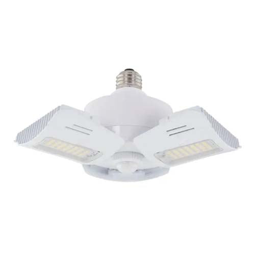 Satco S13119, LED Motion Sensor Utility Light, 60W, 100-277V, 4000K Cool White, 5880 Lumens, Medium E26 Base, Clear Finish