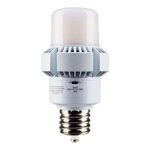 Satco S13163, A-Plus 28 LED, 35/17W, 100-277V, 3000/4000/5000K CCT Selectable and Wattage Selectable, 4550/2380 Lumens, Mogul EX39 Base, White Finish