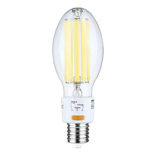 Satco S13196, ED28 LED HID Replacement, 30/38/45W, 120-277V, 5000K Natural Light, 5850/7400/8750 Lumens, Mogul EX39 Base, Clear Finish