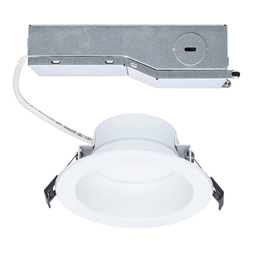 Satco S13510, 4'' Performer Series Commercial LED Downlight, 12/9/6W, 120-347V, 2700/3000/3500/4000/5000K CCT Selectable, 1100/900/650 Lumens, Round, Remote Driver, White Finish