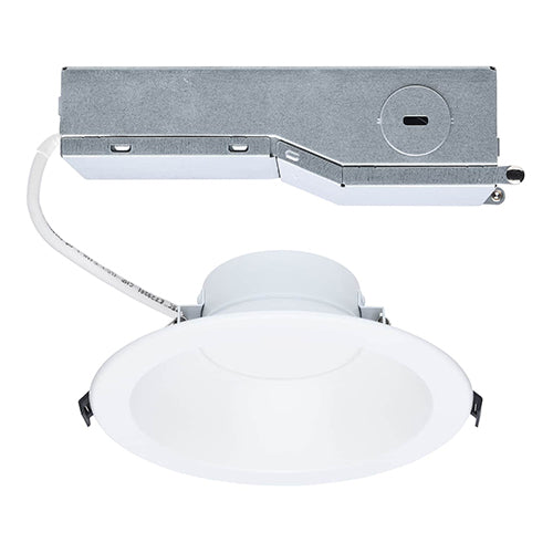 Satco S13511, 6'' Performer Series Commercial LED Downlight, 24/16/12W, 120-347V, 2700/3000/3500/4000/5000K CCT Selectable, 2000/1500/1100 Lumens, Round, Remote Driver, White Finish