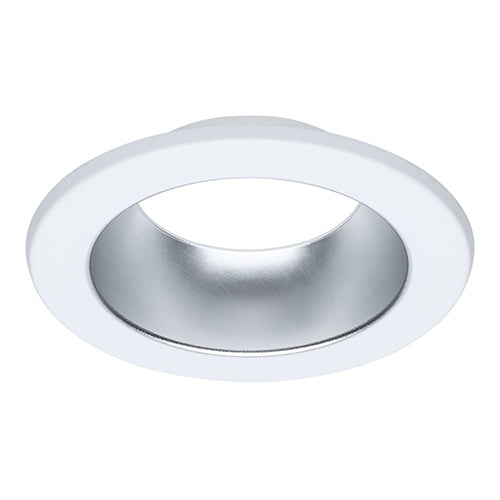 Satco S13520, CDL RD 4IN ROUND TRIM CW, Performer Series Commercial LED Downlight Trim, 4 Inch Round, Matte Clear/White Finish, Compatible with Performer Series S13510