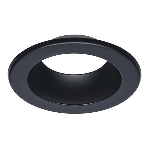 Satco S13522, CDL RD 4IN ROUND TRIM BLACK, Performer Series Commercial LED Downlight Trim, 4 Inch Round, Matte Black Finish, Compatible with Performer Series S13510