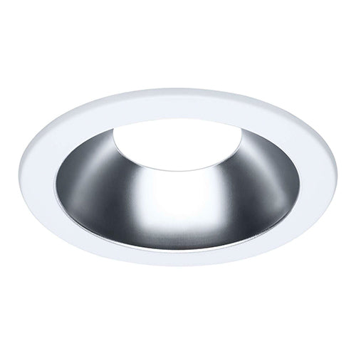 Satco S13525, CDL RD 6IN ROUND TRIM CW, Performer Series Commercial LED Downlight Trim, 6 Inch Round, Matte Clear/White Finish, Compatible with Performer Series S13511