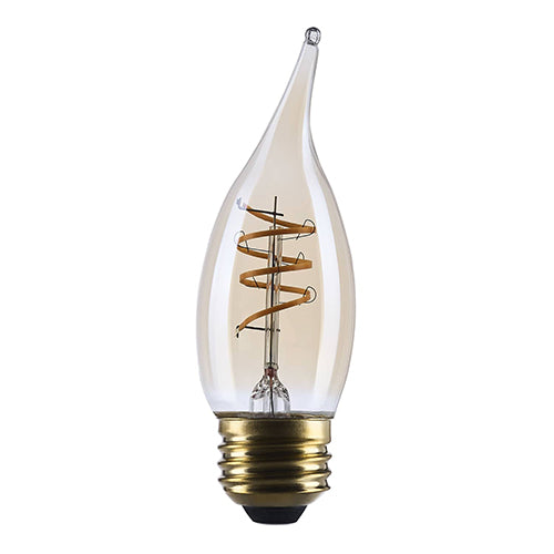 Satco S14225, 5.5CA11L/920/E26/GCAC/D, Amber Coil Filament, CA11 LED, 5.5W, 120V, 2000K Warm White, 500 Lumens, Medium E26 Base, Clear Amber Finish