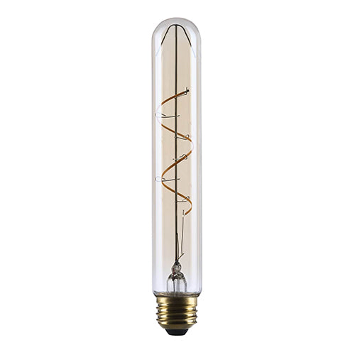 Satco S14229, 3.5T9L/920/E26/GCAC/D, Amber Coil Filament, T9 LED, 3.5W, 120V, 2000K Warm White, 300 Lumens, Medium E26 Base, Clear Amber Finish