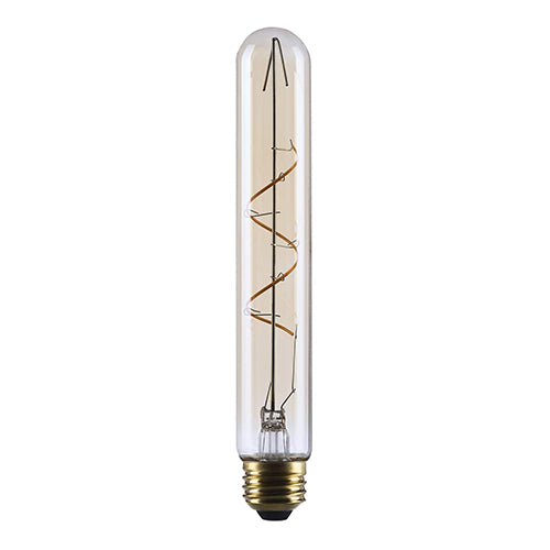 Satco S14230, 5.5T9L/920/E26/GCAC/D, Amber Coil Filament, T9 LED, 5.5W, 120V, 2000K Warm White, 500 Lumens, Medium E26 Base, Clear Amber Finish