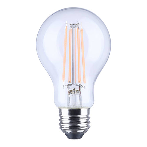Satco S14389, 8A19L/E26/GCPUS/ND/1PK, Straight Filament, A19 LED, 8W, 120V, Purple Light, Glass, 800 Lumens, Medium E26 Base, Clear Finish, 1-Pack